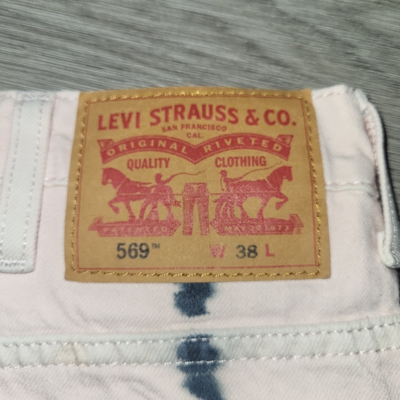 Light pink Levi's 569 (worn 3 times always dry cleaned) big, fit like a size 40 - Picture 3 of 5